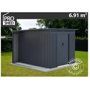 DANCOVER Abri de jardin avec une avancée, 2,57x2,69x1,87m ProShed®, pas cher