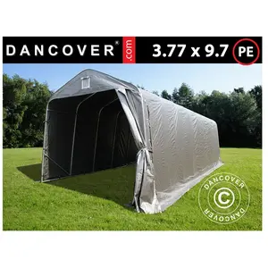 Tente Abri Voiture Garage pro 3,77x9,7x3,18m pe, GrisVendu parmanomano