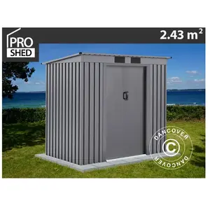 DANCOVER Abri de jardin avec toit plat 2,01x1,21x1,76m ProShed®, Aluminium pas cher