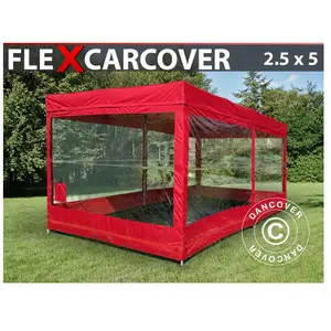 Garage pliant FleX Carcover, 2,5x5m, RougeVendu parmanomano