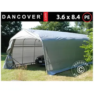 Tente Abri Voiture Garage pro 3,6x8,4x2,68m pe, GrisVendu parmanomano