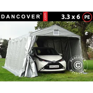 Tente Abri Garage PRO 3,3x6x2,4m PE, Gris Dancover Abris VoitureVendu parmanomano