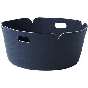 Panier de rangement rond recyclé bleu nuit Restore - Muuto pas cher