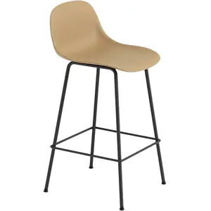 Muuto - Chaise de bar Fiber - Marron - Matériau composite recyclé - De... pas cher