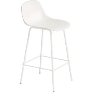 Muuto - Chaise de bar Fiber - Blanc - Matériau composite recyclé - Des... pas cher