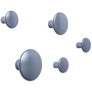 5 Patères rondes en aluminium bleu 5 cm The Dots - Muuto pas cher