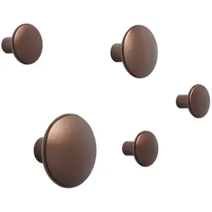 5 Patères rondes en aluminium bronze 5 cm The Dots - Muuto pas cher