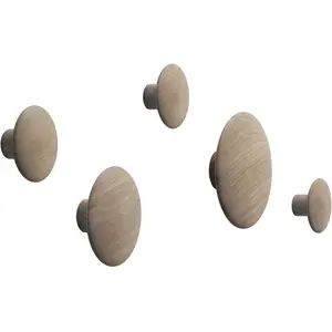 Comparateur de prix : Muuto - Patère The dots - Bois naturel - Chêne - Designer Lars Tornoe