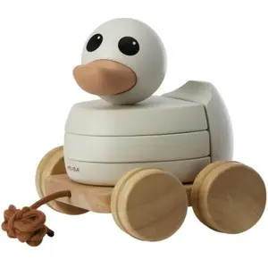 Jouet Canard à tirer Kawan en bois naturel Hevea® pas cher