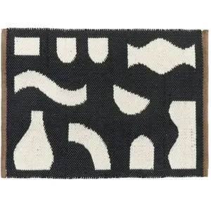 Broste Copenhagen - Paillasson en PET Ceres Noir 50x70 pas cher