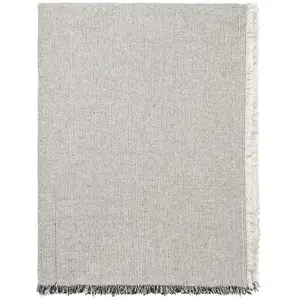Broste Copenhagen Nappe Elouise noir/blanc cassé 160x300cm - 71210355 pas cher