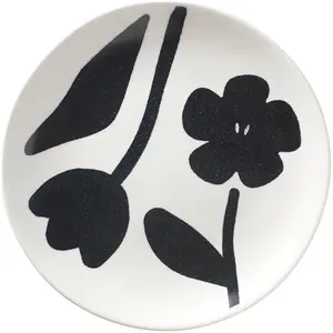 Comparateur de prix : Broste Copenhagen - Assiette en grès Flora Noir S