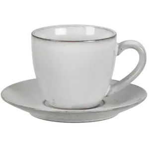 Comparateur de prix : Broste Copenhagen - Tasse Sous Tasse Nordic sand en grès Gris clair taille unique