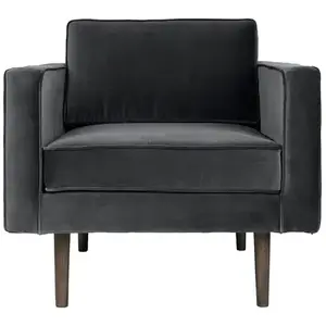 Fauteuil en velours anthracite Wind - Broste Copenhagen pas cher