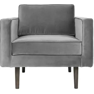 Fauteuil en velours gris Wind - Broste Copenhagen pas cher