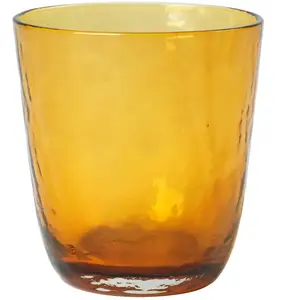 Broste Copenhagen Verres martelés 33,5cl ambre - lot de 12 pièces