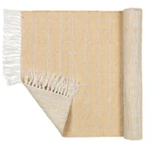 Broste Copenhagen Tapis Henny 140x200cm - gris clair / jaune