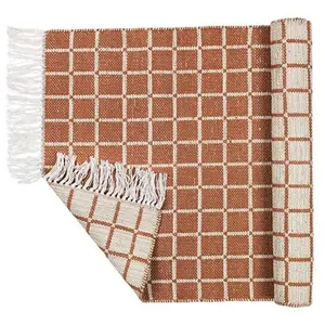 Broste Copenhagen Tapis Henny 140x200cm-gris clair / brun rustique
