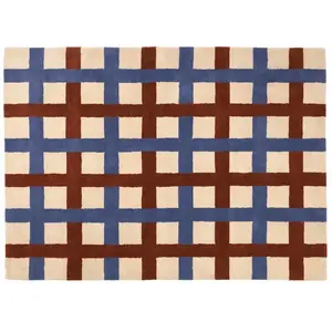 Broste Copenhagen Tapis Edith bleu/beige - 200x300cm