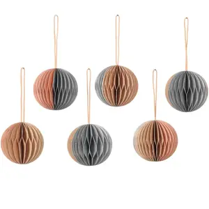 Broste Copenhagen - Boule de Noël en papier FSC - Set de 6 Multicolore... pas cher