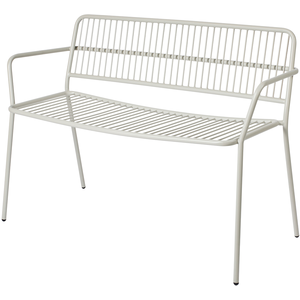 BROSTE COPENHAGEN - Banc avec dossier EDEN - Beige - Acier thermolaqué pas cher