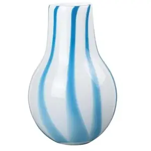 Broste Copenhagen Vase Ada rayure bleu clair Ø23,5cm - 14485061
