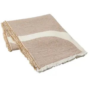 Broste Copenhagen Marée plaid caramel - 50030258 pas cher