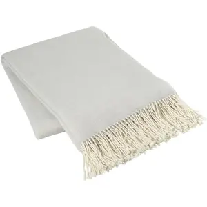 Broste Copenhagen Jeanne jeté blanc - 50030246 pas cher