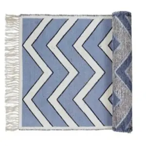 Broste Copenhagen Tapis Noah bleu 140x200cm - 70070339