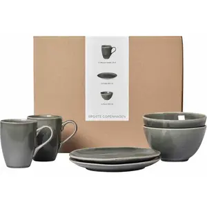 BROSTE COPENHAGEN - Set vaisselle Nordic - Gris - Grès émaillé pas cher