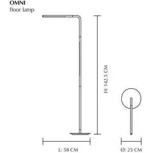 UMAGE lampe sur pied LED Omni, couleur laiton, hauteur 143 cm, à 2 lam...Vendu parluminaire