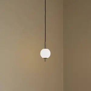 Suspension LED UMAGE Audrey, couleur acier, à 1 lampe, Ø 12 cm