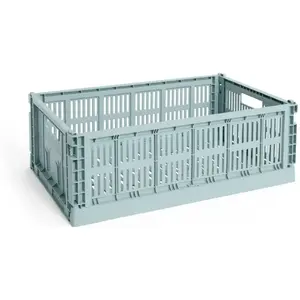 Hay - Grande cagette pliable Crate Bleu L pas cher
