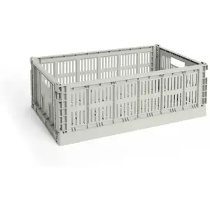 Hay - Grande cagette pliable Crate Gris L pas cher