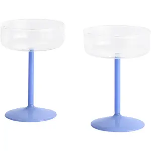 Hay - Coupe à dessert tint - Bleu - Verre borosilicaté pas cher