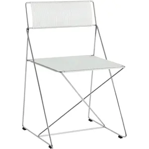 HAY Chaise en acier chromé avec revêtement en poudre blanche 50x45x77cm X-... pas cher