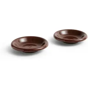 HAY Coupe Barro, rouge foncé, Ø 20 cm, lot de 2, terre cuite pas cher