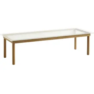 Hay - Table basse Kofi - Bois naturel - Verre trempé cannelé - Designe...Vendu parmade-in-design