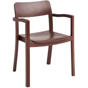 Chaise en frêne avec accoudoirs terracotta  Pastis - Hay