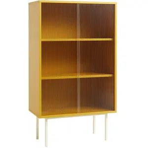 Vaisselier en bois jaune et portes vitrées Colour Cabinet - Hay
