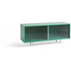 Buffet bas M en bois vert menthe avec portes vitrées - Hay pas cher
