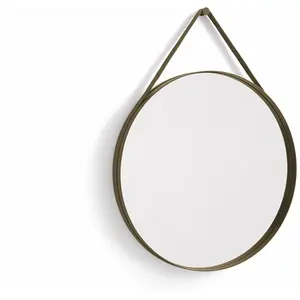 Miroir rond en acier marron clair 70 cm Strap - Hay