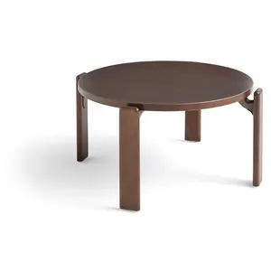 Table basse en hêtre laqué à l'eau marron 66,5x32cm Rey - Hay