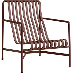 Fauteuil Palissade Lounge haut - rouge fer Hay pas cher