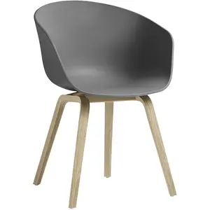Hay - Fauteuil About a chair - Gris - Polypropylène recyclé - Designer...
