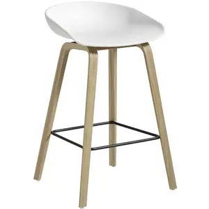 Hay - Tabouret de bar About a stool - Blanc - Chêne laqué - Designer H... pas cher