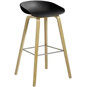 Hay - Tabouret de bar About a stool - Noir - Chêne laqué - Designer He... pas cher