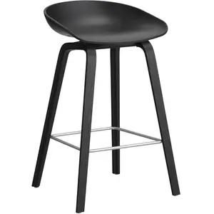 Hay - Tabouret de bar About a stool - Noir - Polypropylène recyclé - D... pas cher