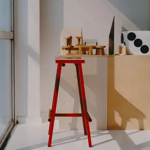 Hay - Tabouret haut Taburete - Rouge - Contreplaqué - Designer Marc Mo...