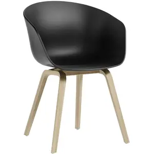 Hay - Fauteuil About a chair - Noir - Polypropylène recyclé - Designer...
